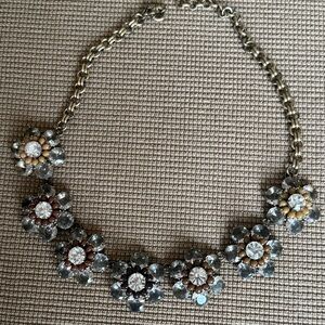 JCrew Elegant Floral Necklace with Gold and Silver Accents